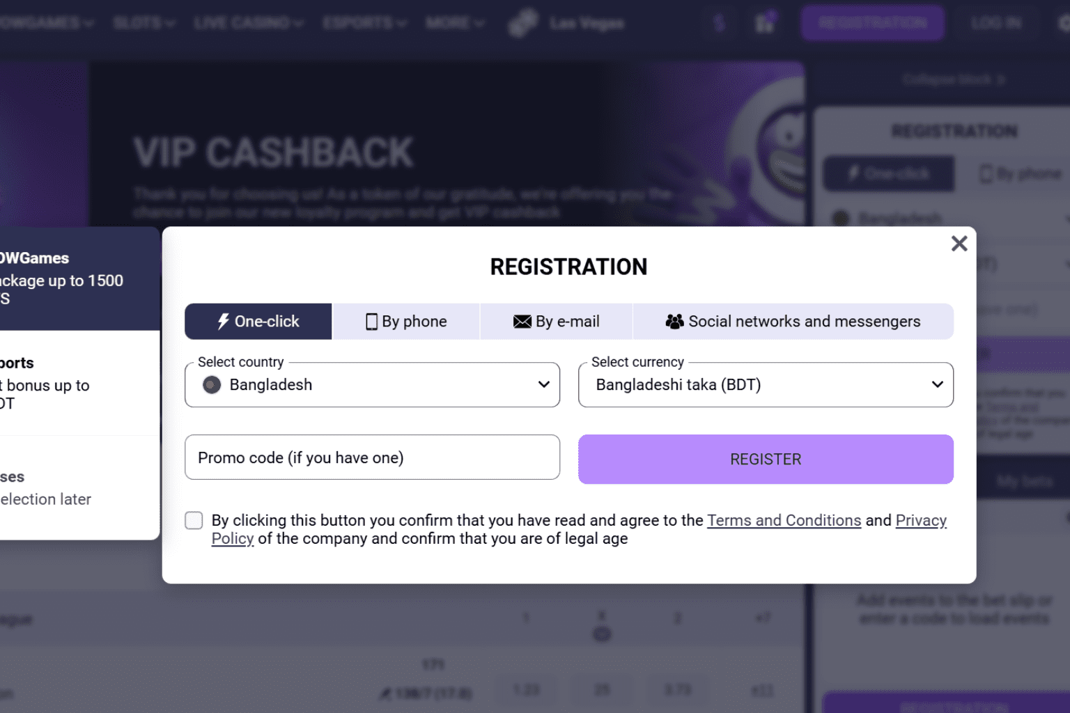 select registration method