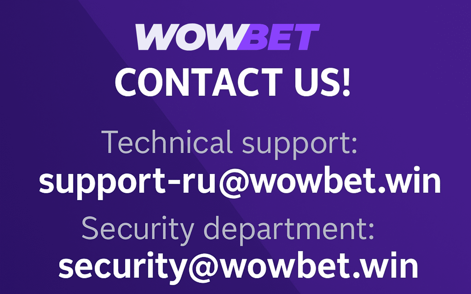 Wowbet contact list
